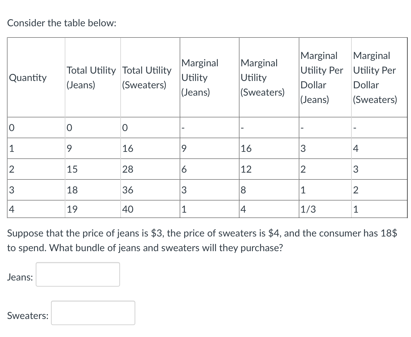 Consider the table below: . . Marginal Marginal N N Marginal