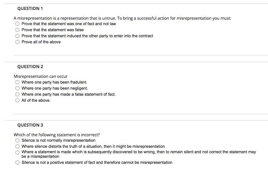 statement induced the other party to enter into the contract () Prove