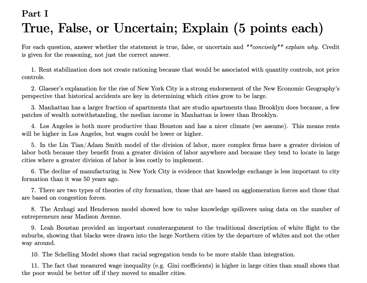 **concisely** explain why. Credit is given for the reasoning, not just the