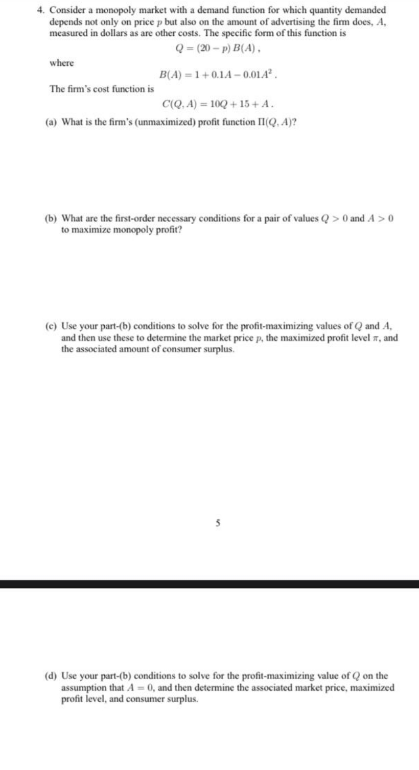 for which quantity demanded depends not only on price p but also
