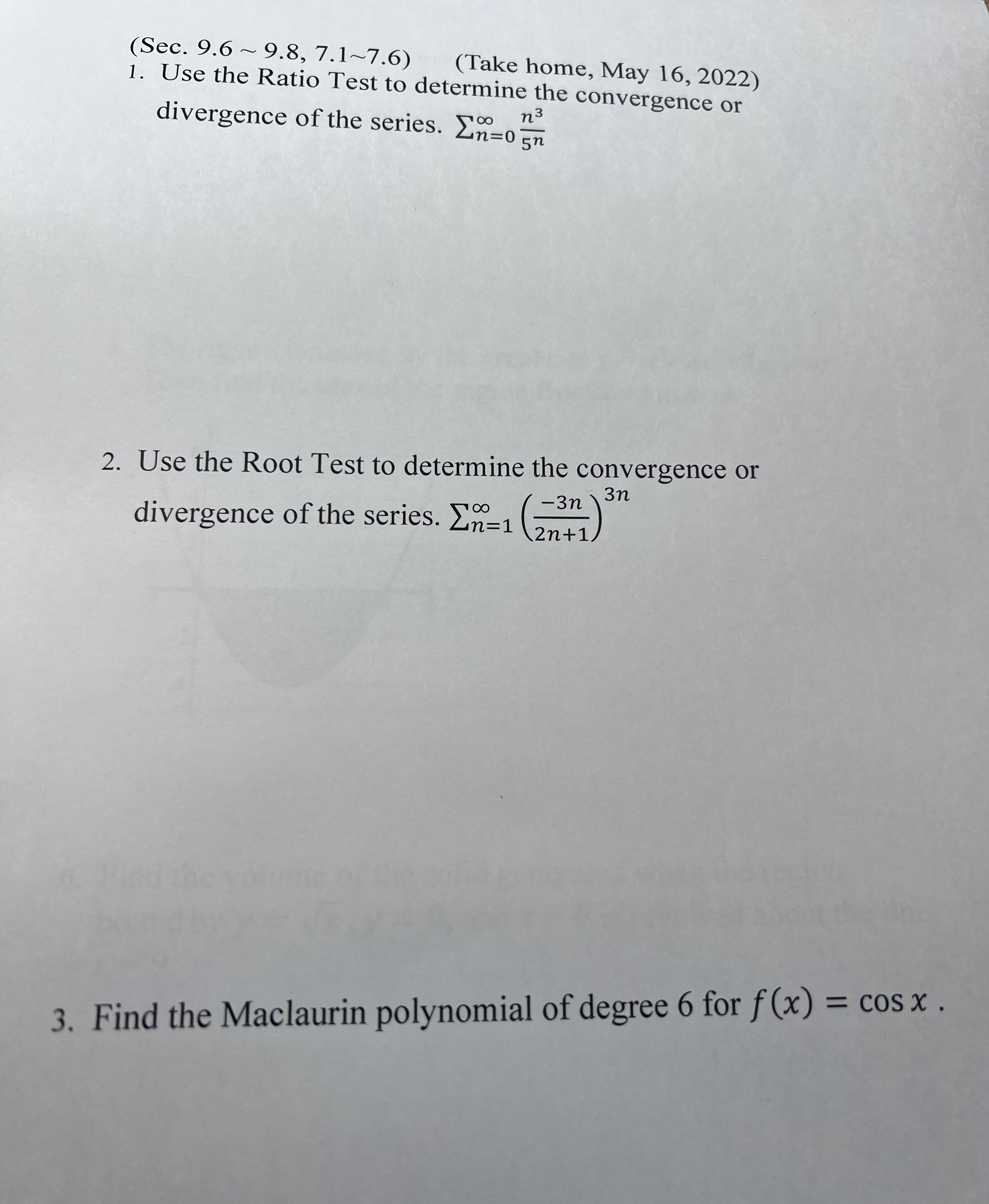 I want answer with good handwriting please (Sec. 9.6 ~ 9.8,