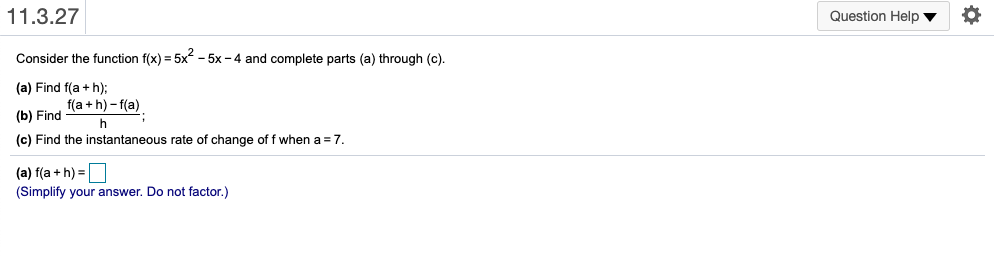 f{a + h); {'33 Find t: 1- I: - at); [1:] Find