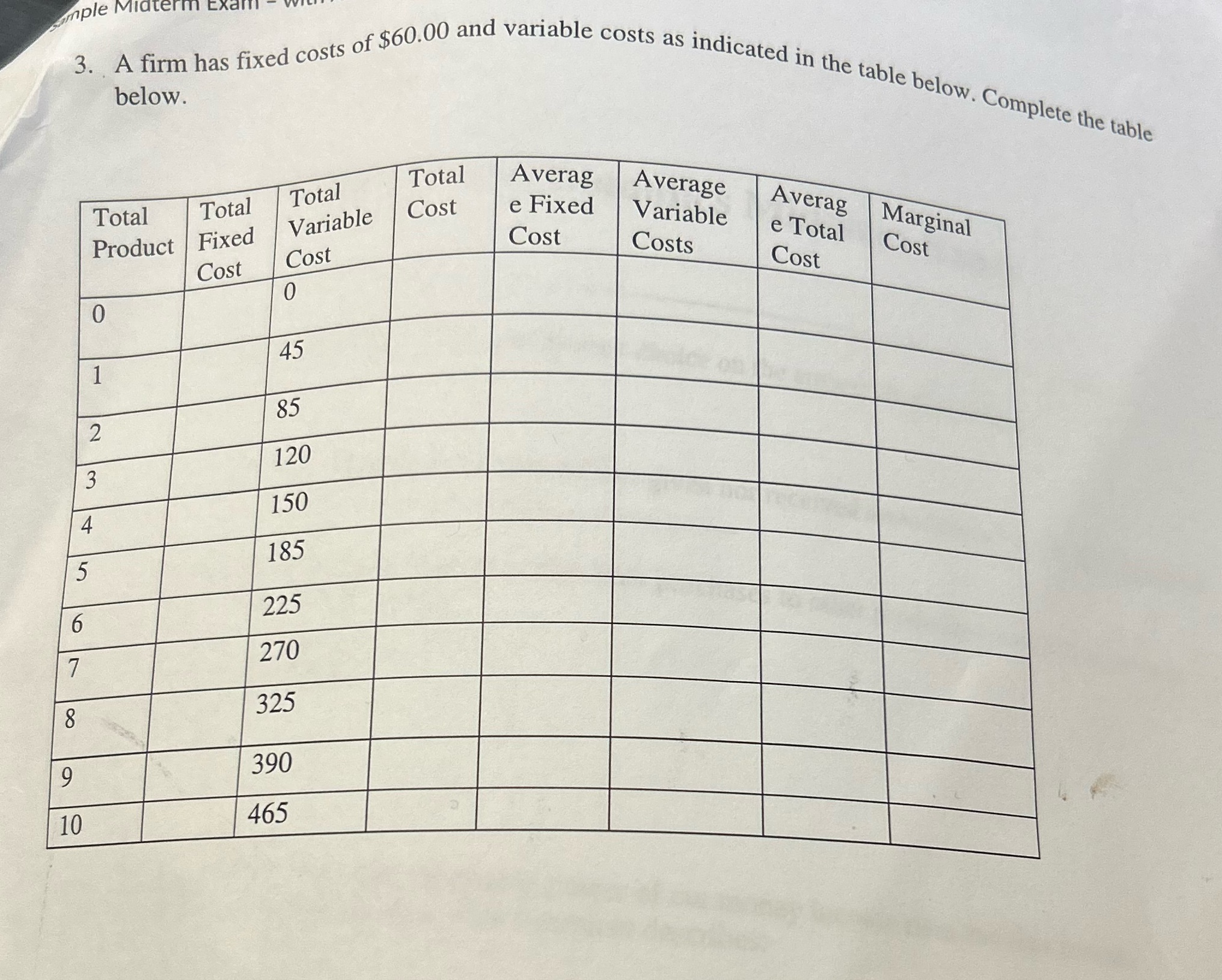  Provide the formula with solution sample Midterm below. S. . A