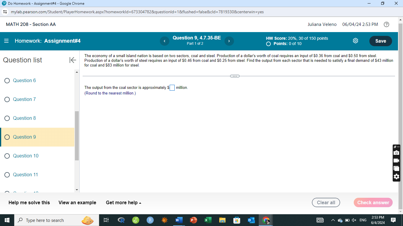 questionld=18&flushed=false8icld=78193308centerwin=yes MATH 208 - Section AA Juliana Veleno 06/04/24 253PM (2) :