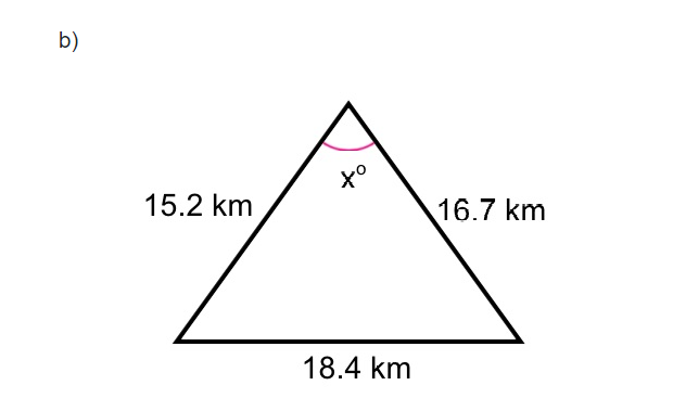 missing sides and angles on the triangle formed.