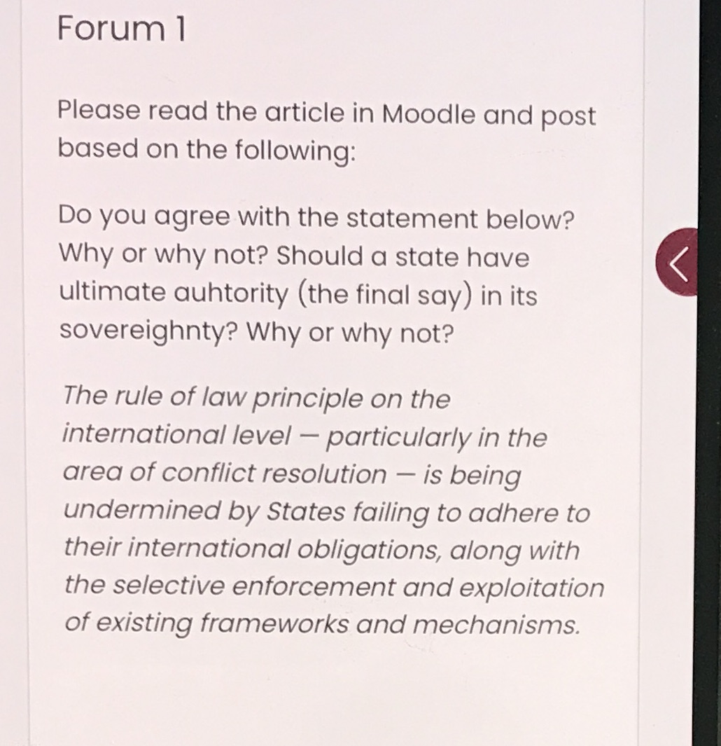 on the following: Do you agree with the statement below? Why or