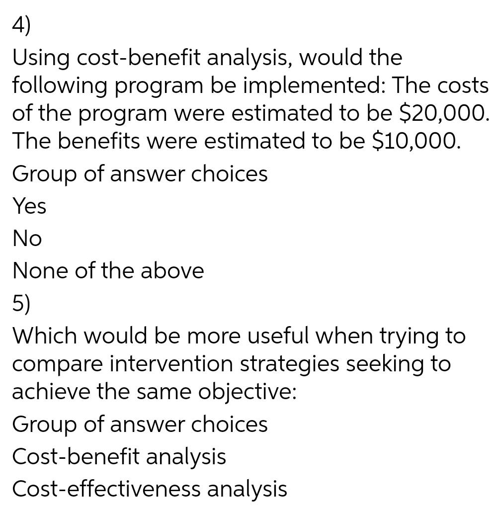 it is difficult in a program to place a dollar value on