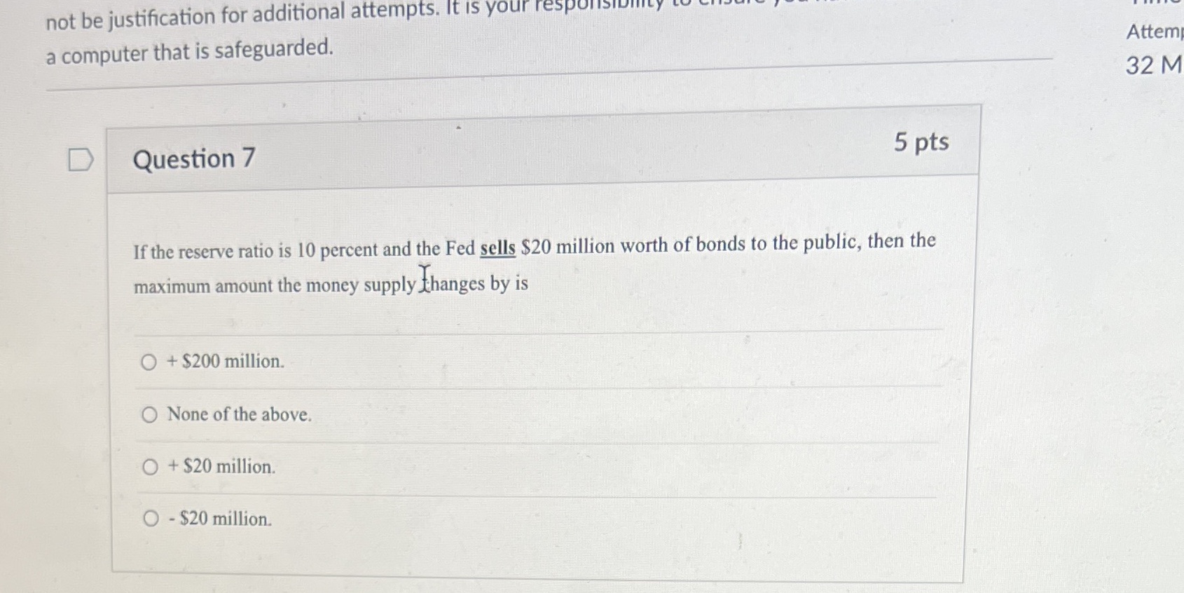 a computer that is safeguarded. 32 M D Question 7 5 pts