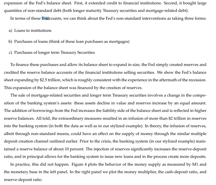 in deposits. The Central bank has $500 of securities while facing liabilities