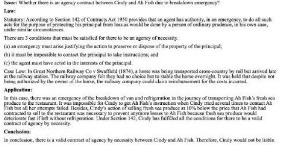 Fish due to break down emergency? Law: Statutory: According to Section 142