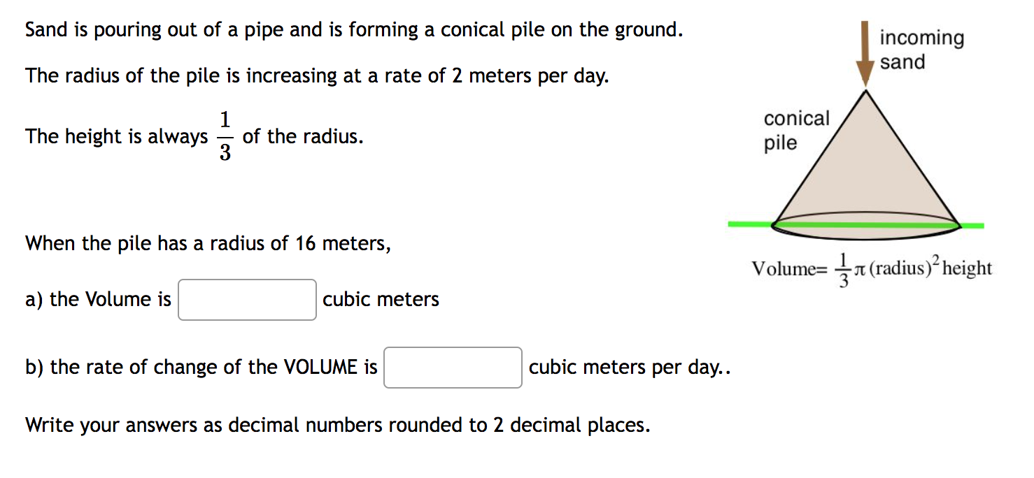 in cubic centimeters per minute is the volume increasing at this instant?