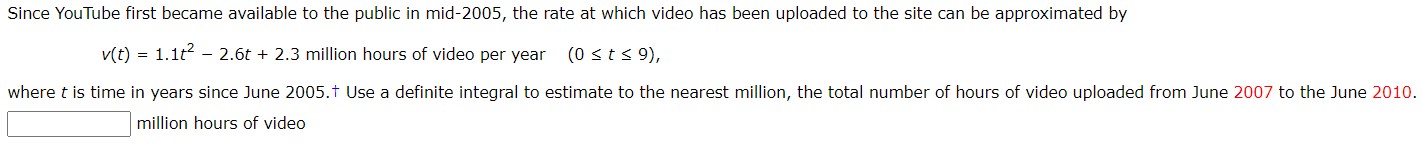 nearest million, the total number of hours of video uploaded from June