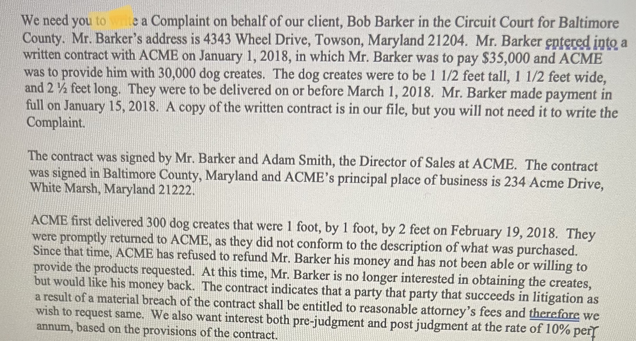 behalf of our client, Bob Barker in the Circuit Court for Baltimore