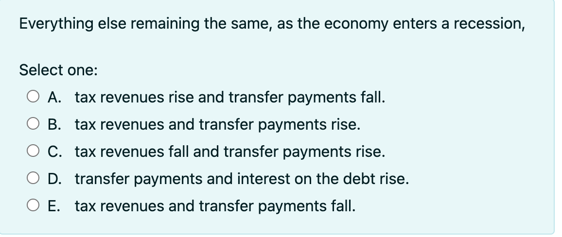Need Help Everything else remaining the same, as the economy enters