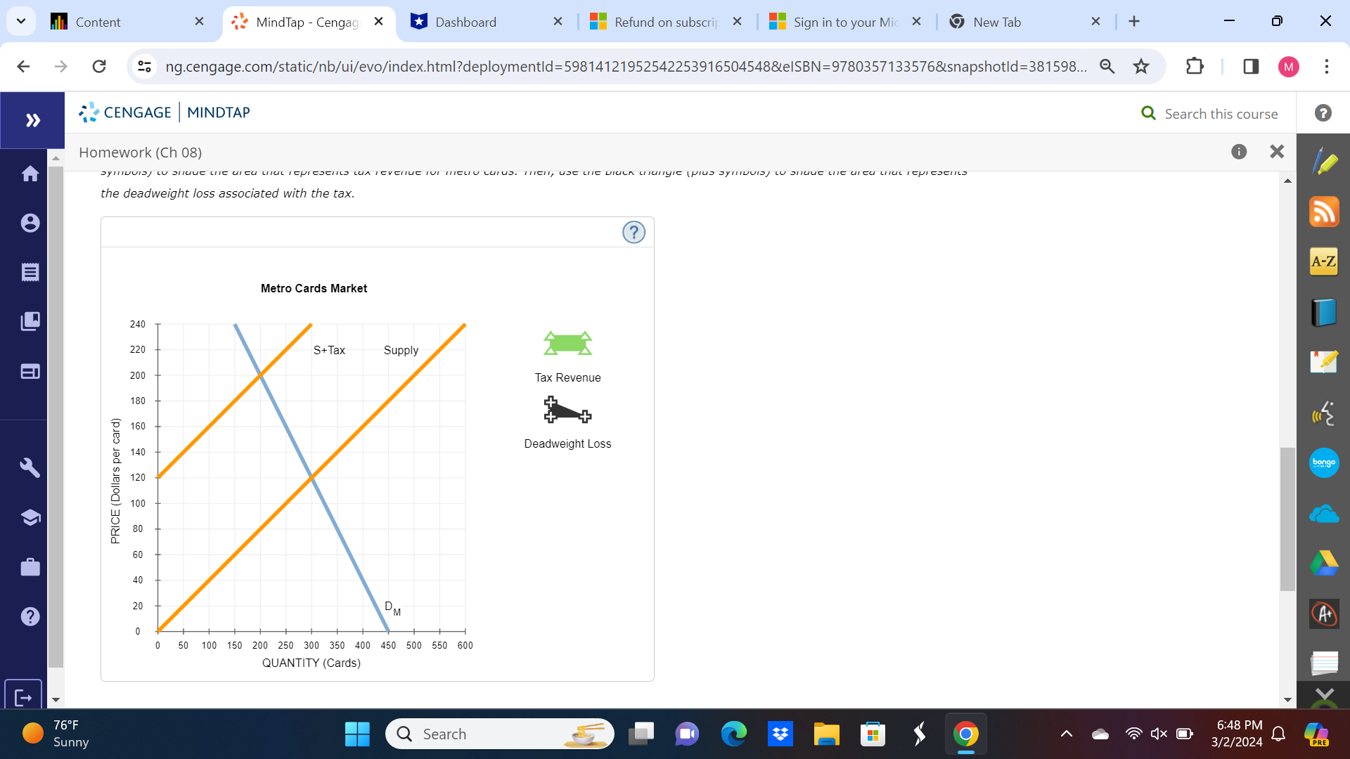 E A-Z Suppose the government taxes pickleball paddles. The following graph shows