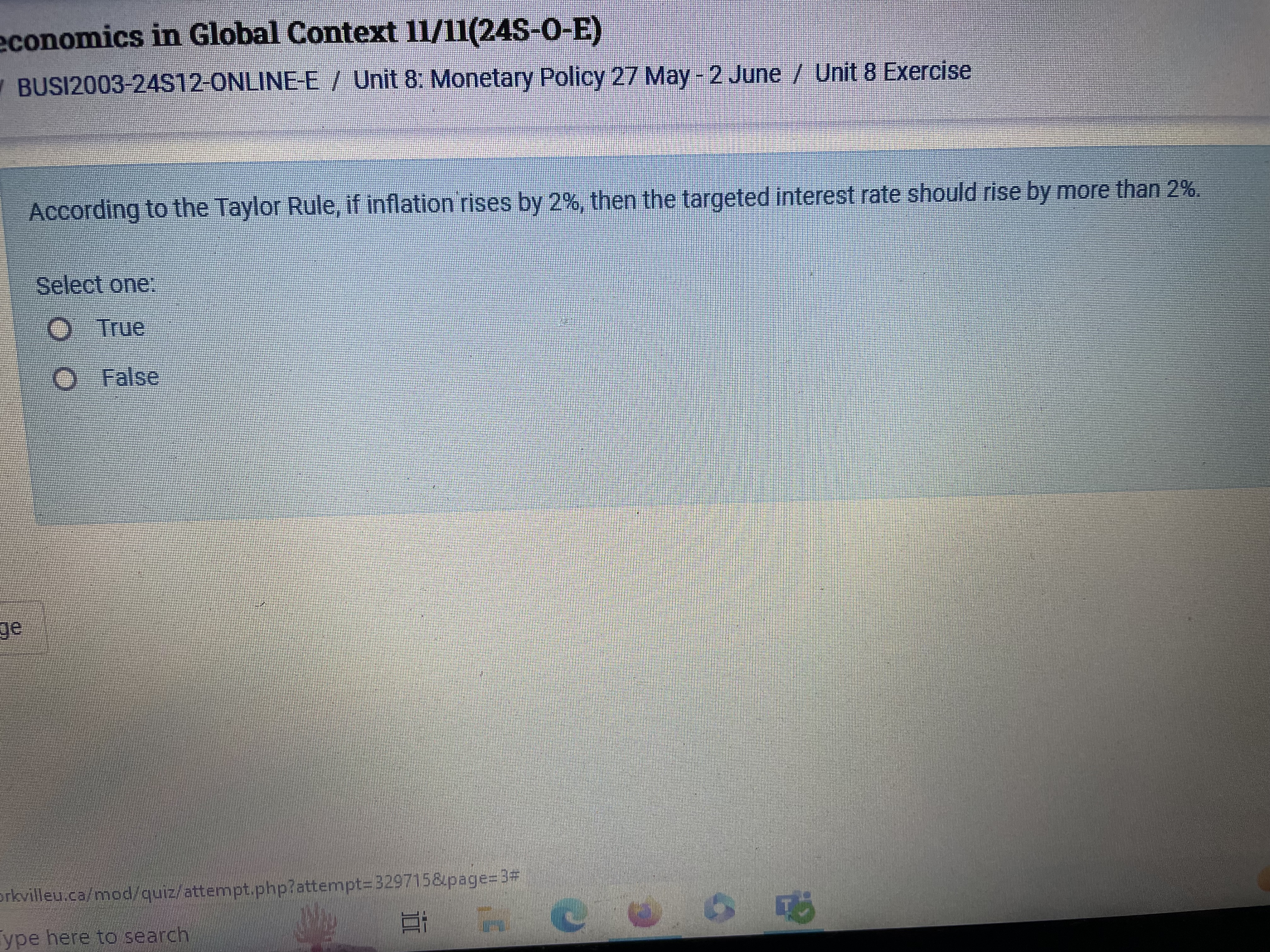 2 June / Unit 8 Exercise When the Central Bank increases the