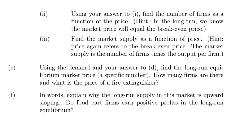 re extinguisher and q is the number of meals served. The demand
