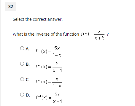 O A. OB. OC. 2 OD. 1.531 Select the correct answer. Which