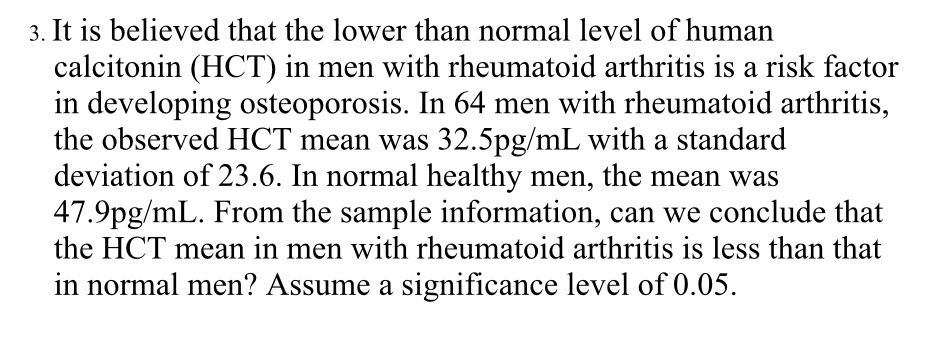 human calcitonin (HCT) in men with rheumatoid arthritis is a risk factor