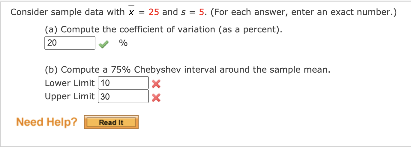  Consider sample data with ; = 25 and s = 5.