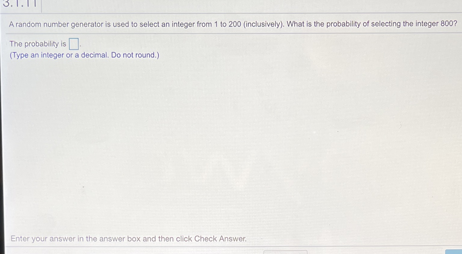 1 to 200 (inclusively). What is the probability of selecting the integer