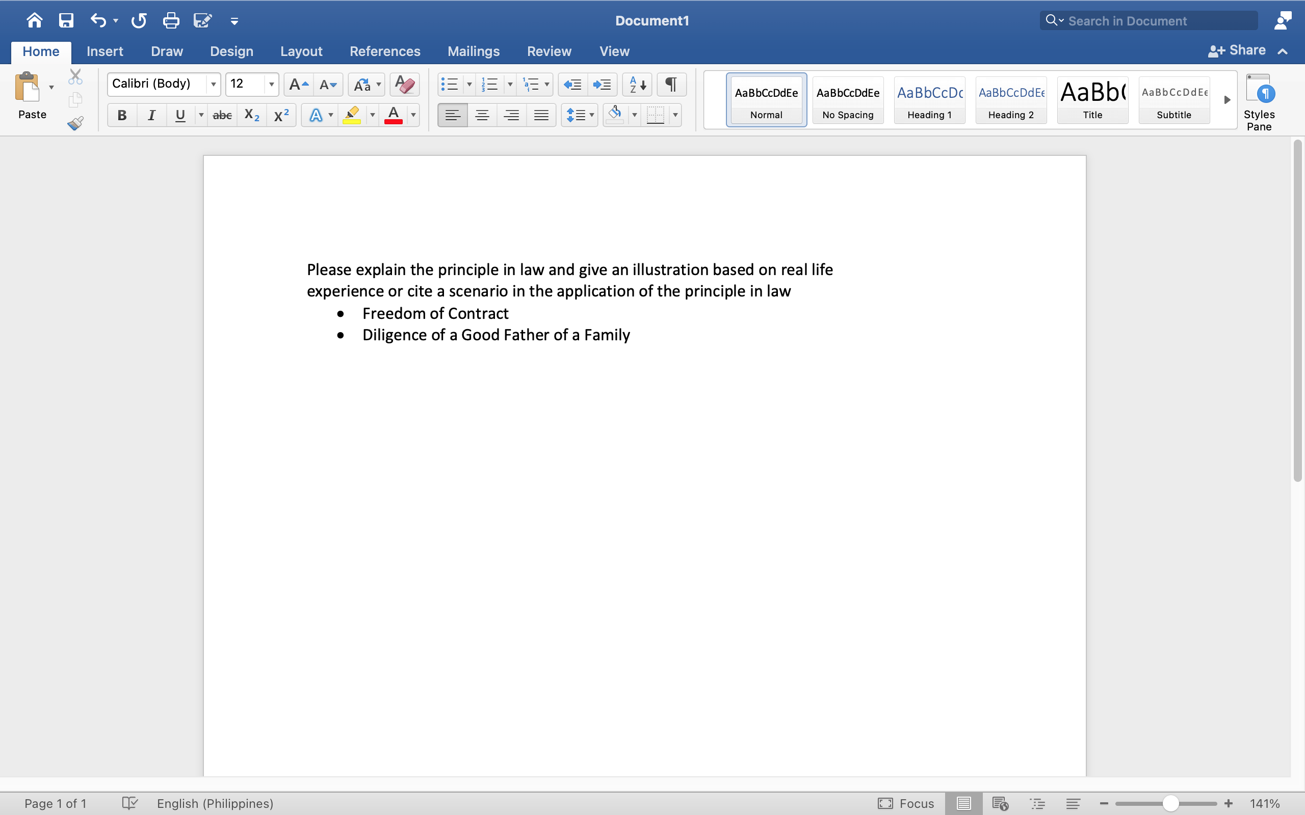  Document1 Q Search in Document Insert Draw Design Layout References Mailings