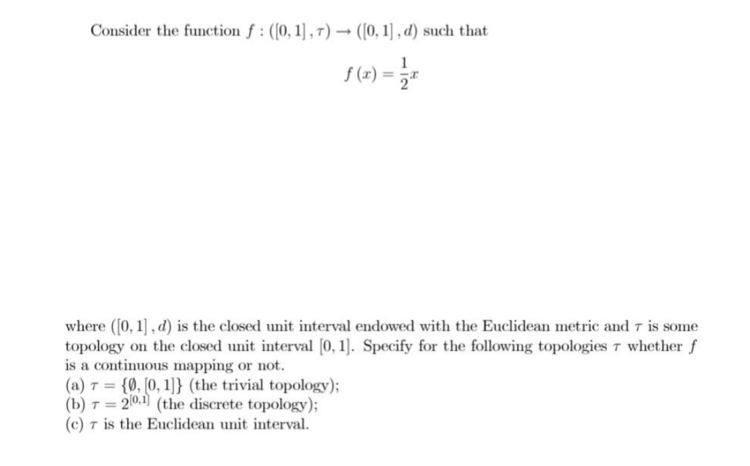1] , d) such that f (x) = 1 where ([0, 1]
