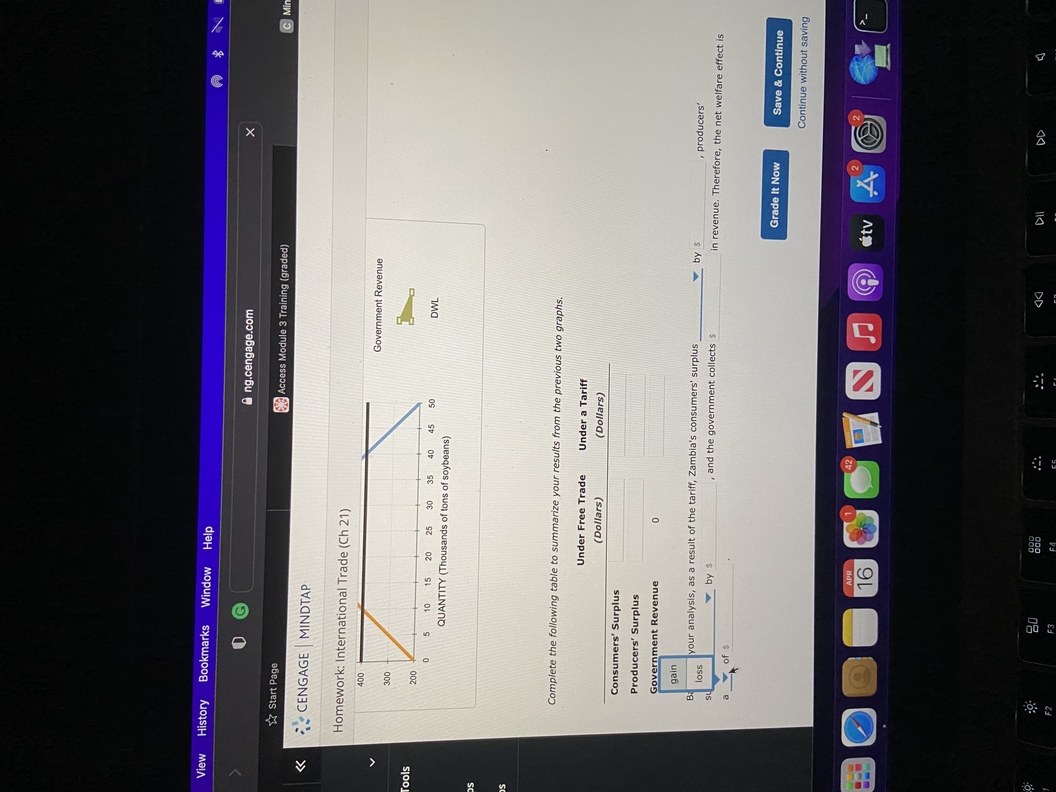 Module 3 Training (graded) CI V CENGAGE |MINDTAP Homework: International Trade (Ch