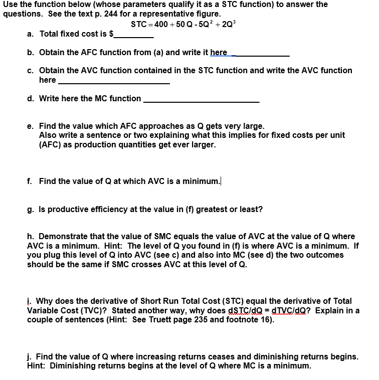  Use the function below (whose parameters qualify it as a STC