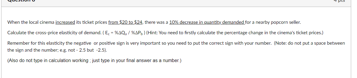  When the local cinema increased its ticket prices from $20 to