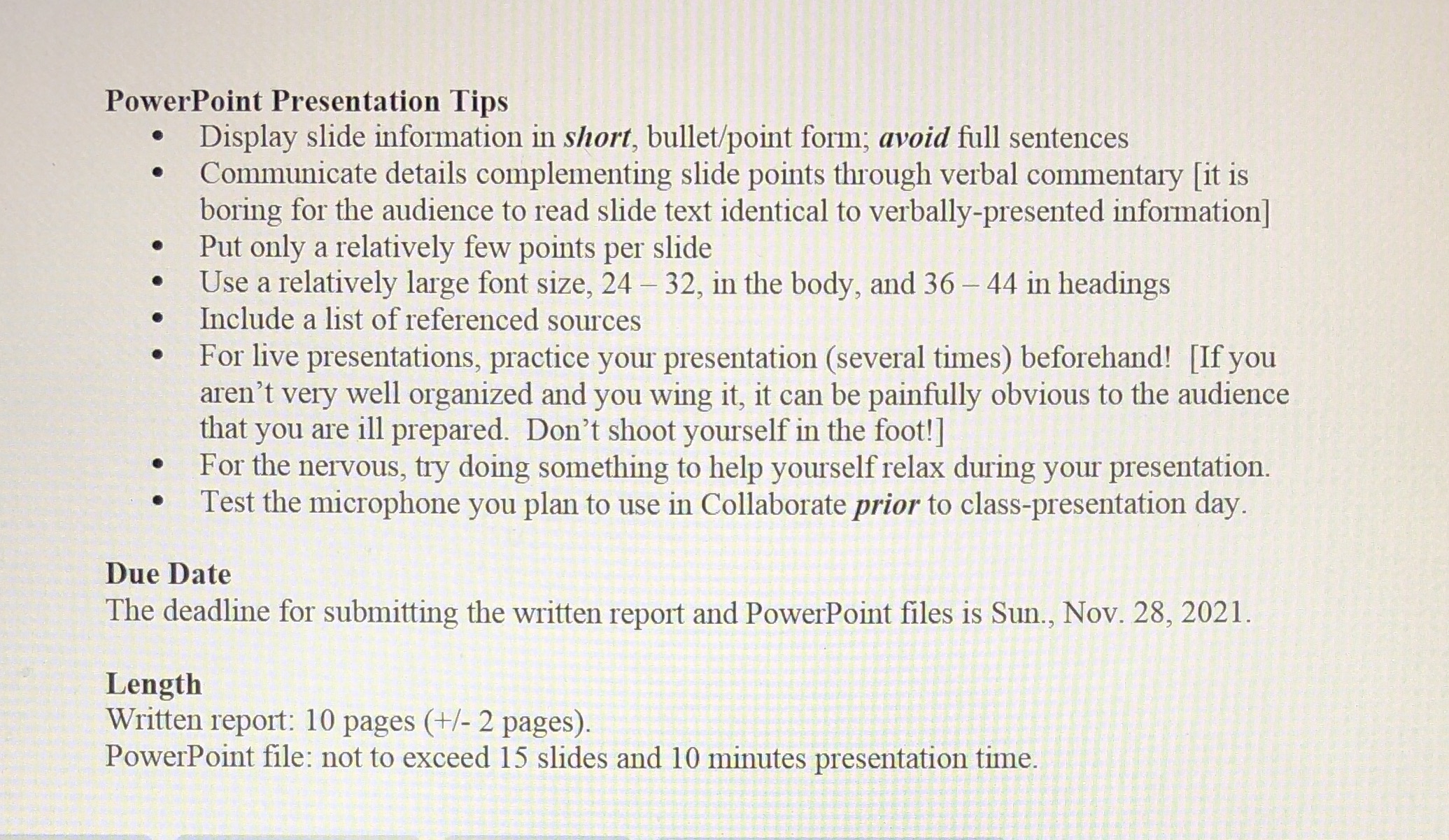  I need help putting information together for a PowerPoint presentation. My