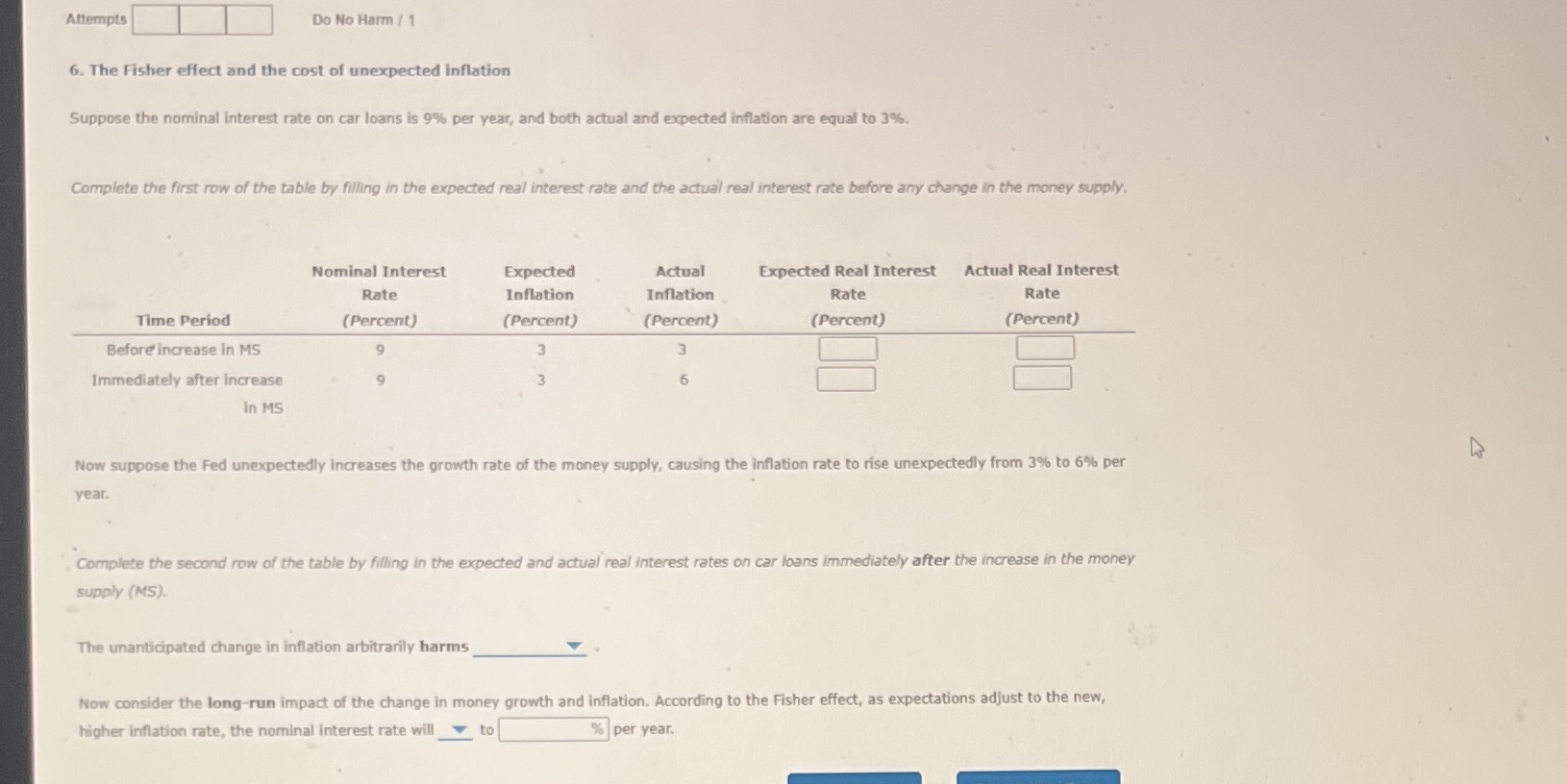 the cost of unexpected inflation Suppose the nominal interest rate on car