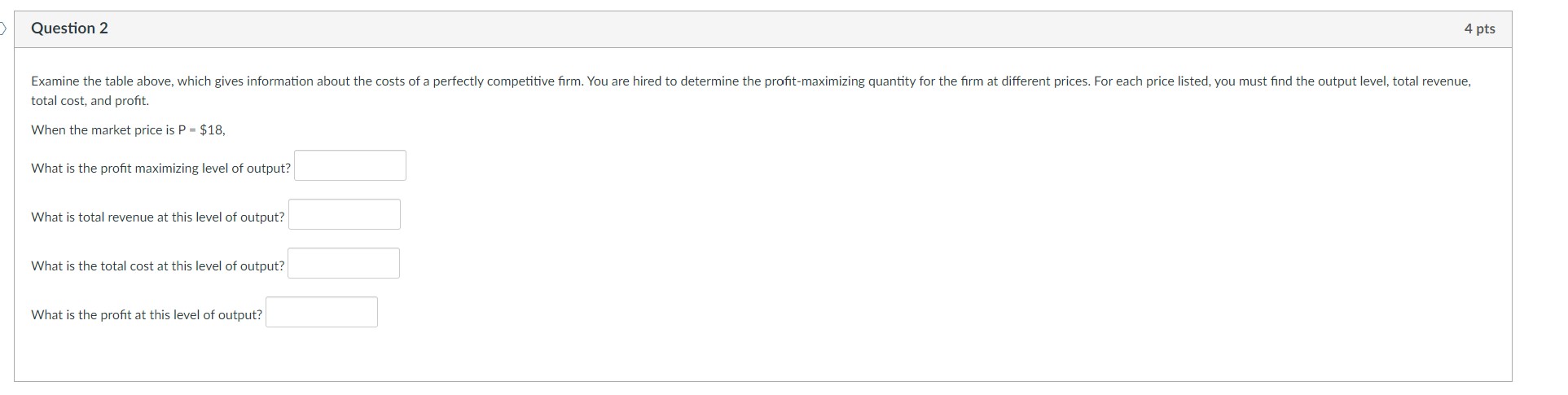 about the costs of a perfectly competitive firm. You are hired to