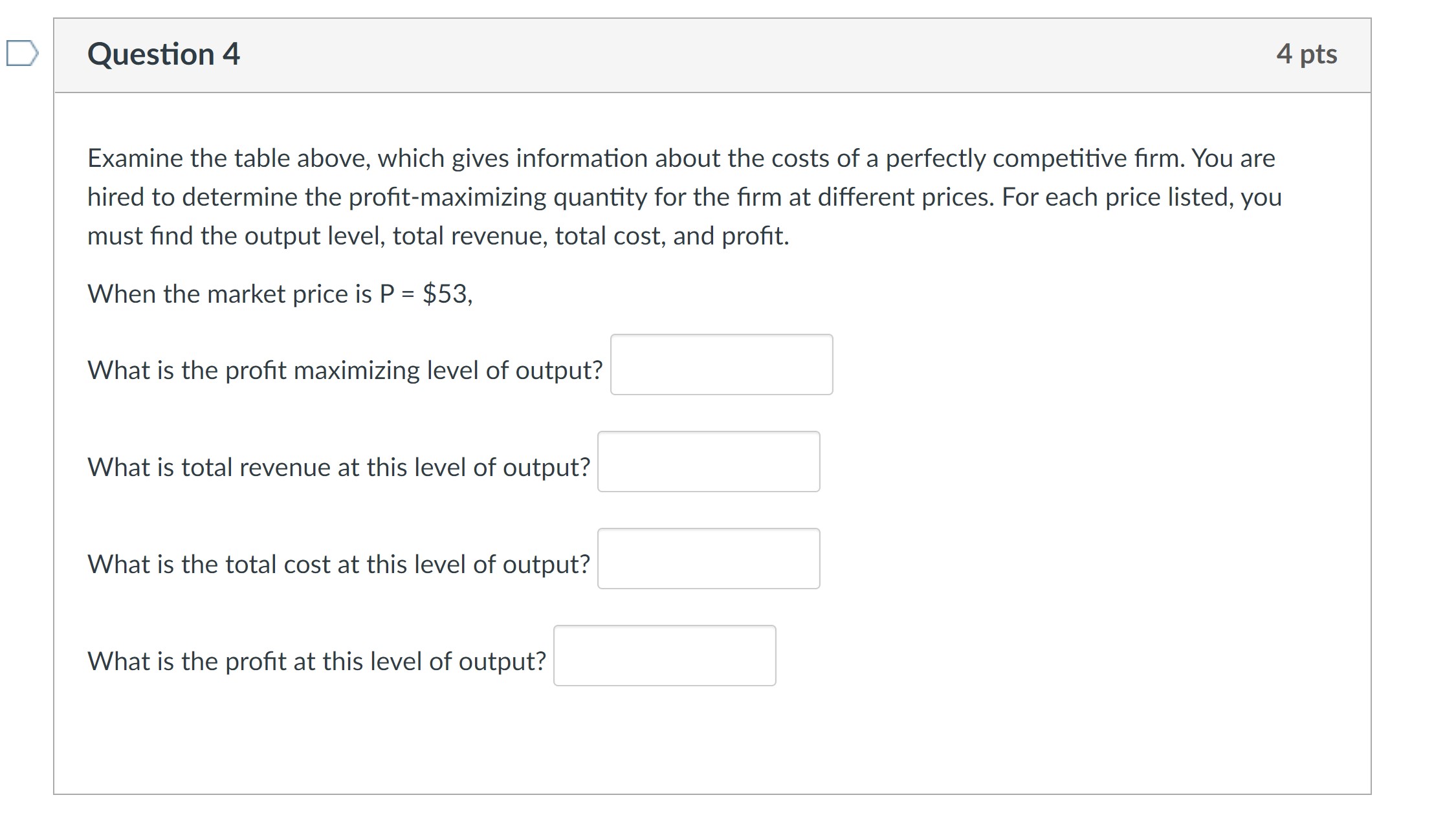 level of output? What is the total cost at this level of