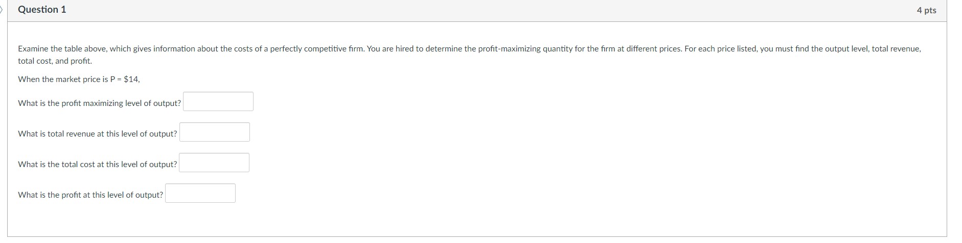 a perfectly competitive rm. You are hired to determine the protmaximizing quantity