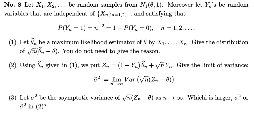 1). Moreover let Y's be random variables that are independent of {