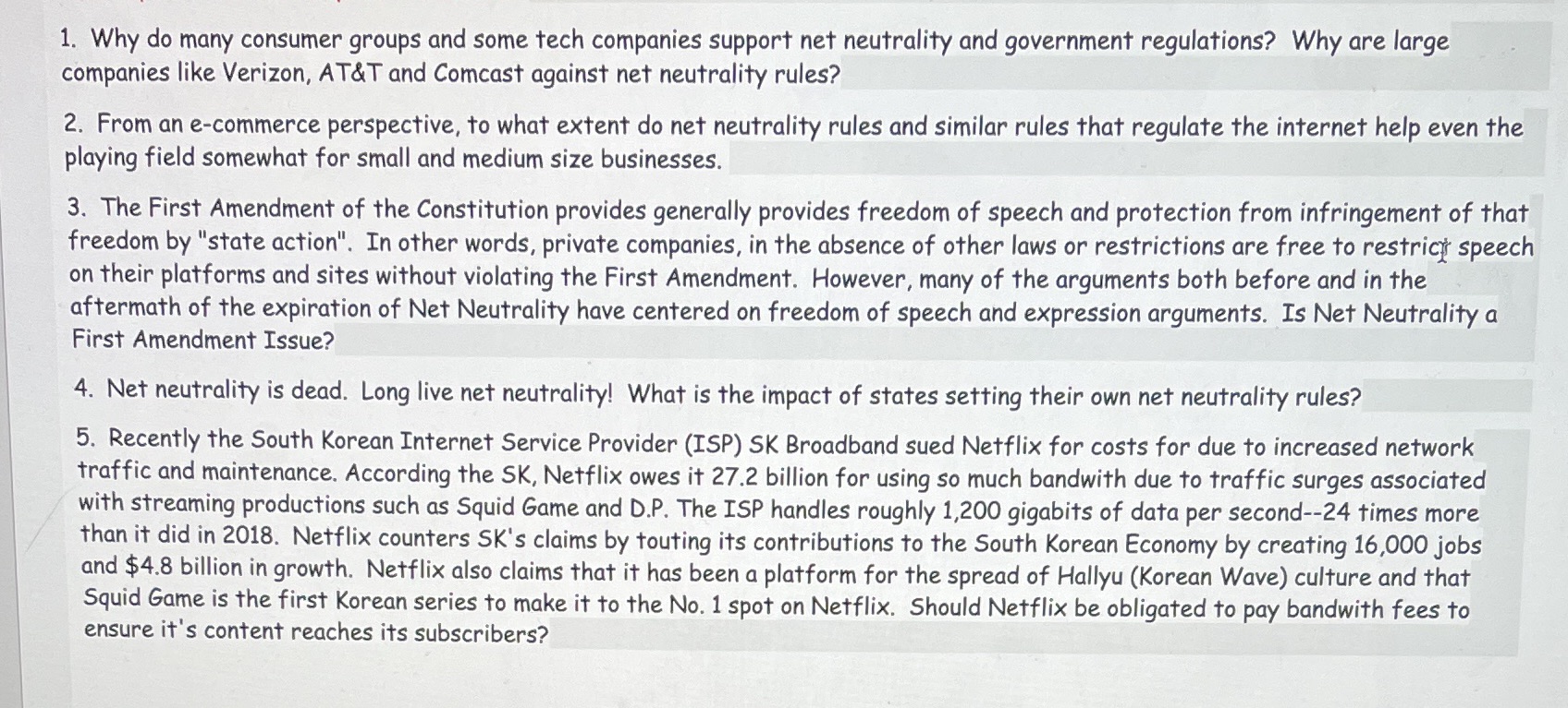  1. Why do many consumer groups and some tech companies support