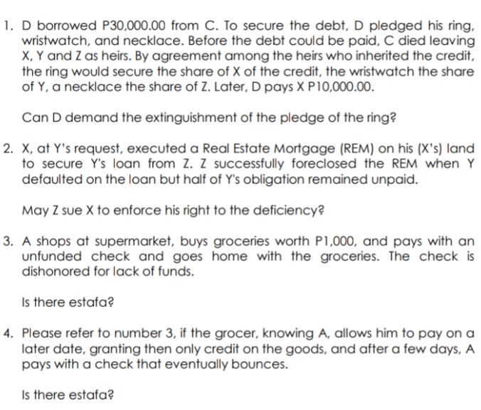 from Oblicon or law on sales and its application and conclusion? Thanks.