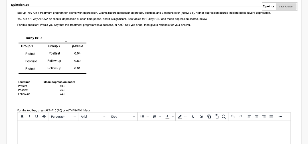 program for clients with depression. Clients report depression at pretest, posttest, and