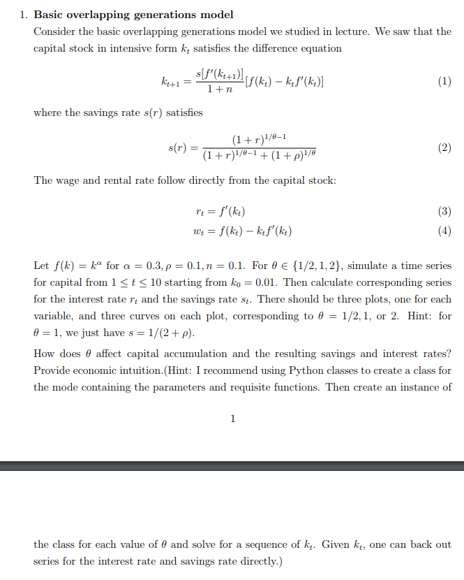 we studied in lecture. We saw that the capital stock in intensive