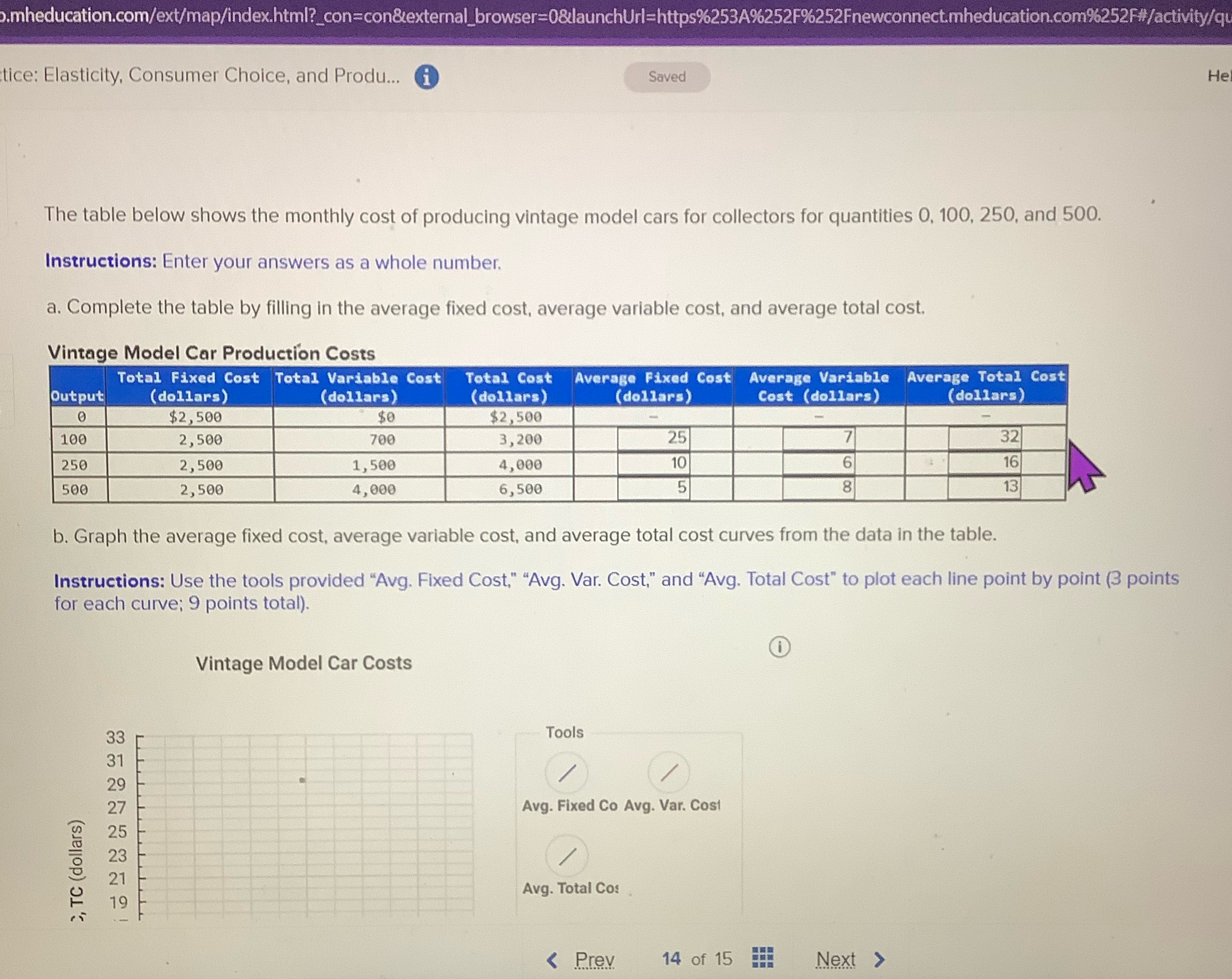  .mheducation.com/ext/map/index.html?_con=con&external_browser=0&launchUrl=https%253A%252F%252Fnewconnect.mheducation.com%252F#/activity/q tice: Elasticity, Consumer Choice, and Produ... i Saved He The