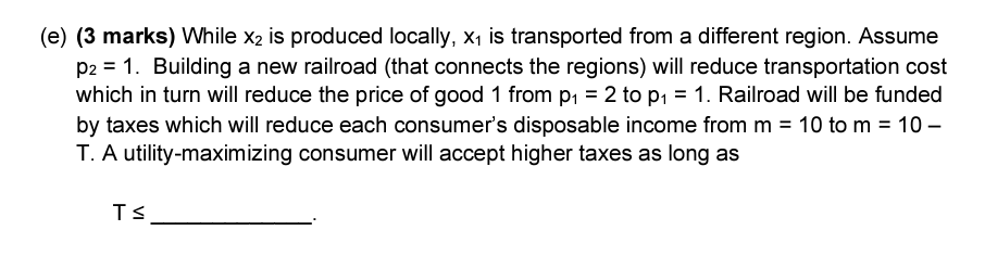 and the consumer has income m. We assume that all prices and