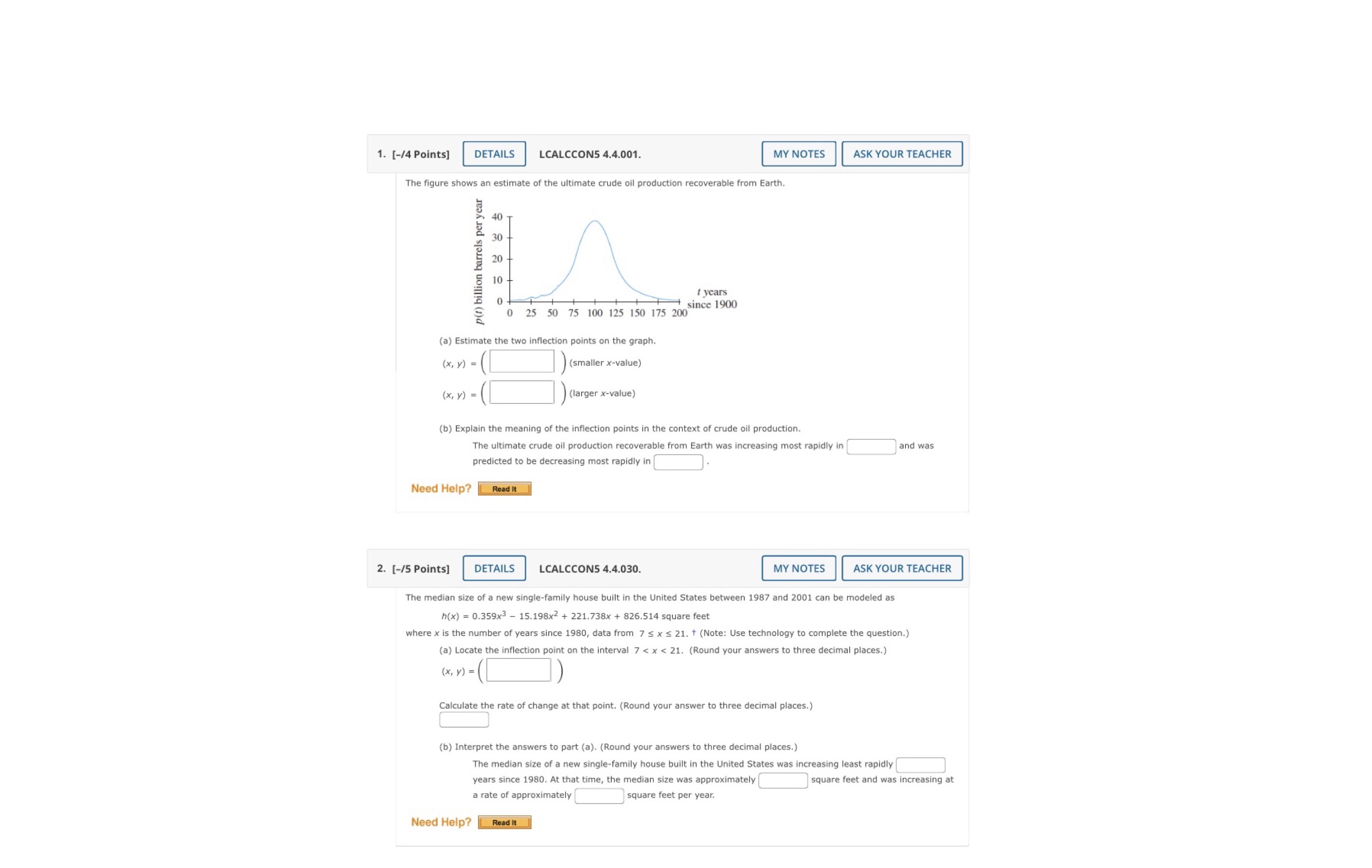 LCALCCON5 4.4.001. MY NOTES ASK YOUR TEACHER The figure shows an estimate