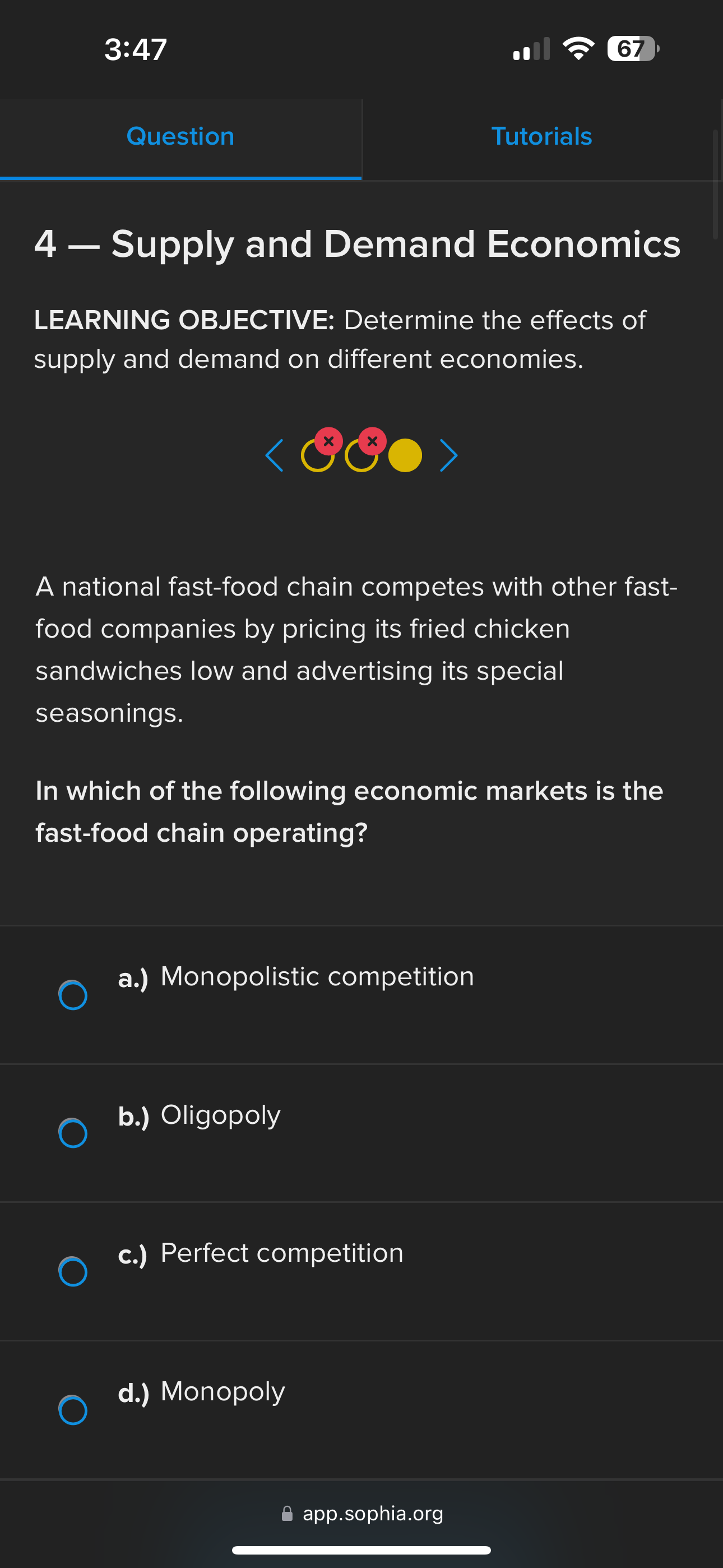 supply and demand on different economies. 464 A national fast-food chain competes