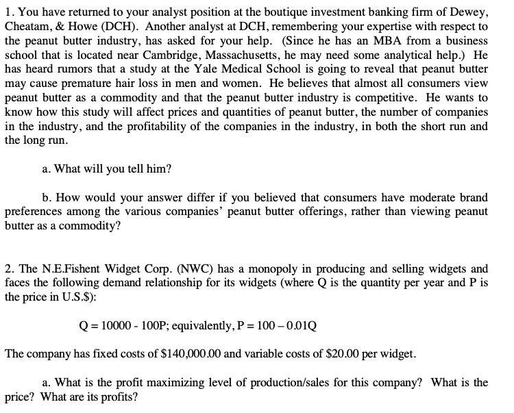 investment banking firm of Dewey, Cheatam, dc Howe (DCH). Another analyst at