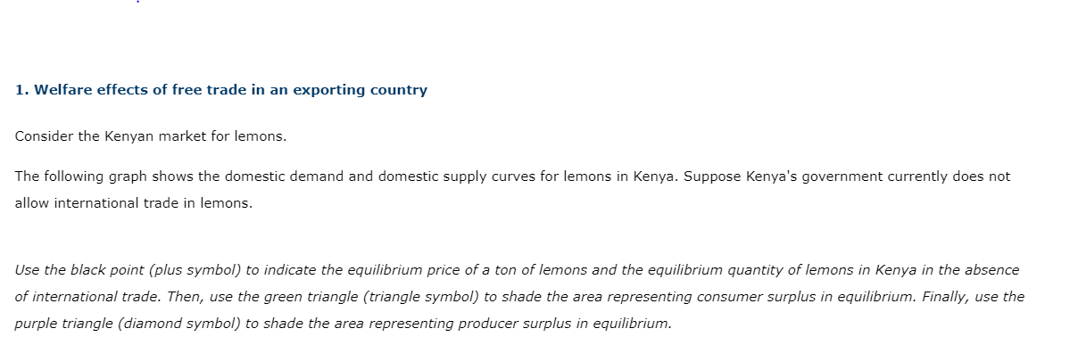 of lemons) When Kenya allows free trade of lemons, the price of