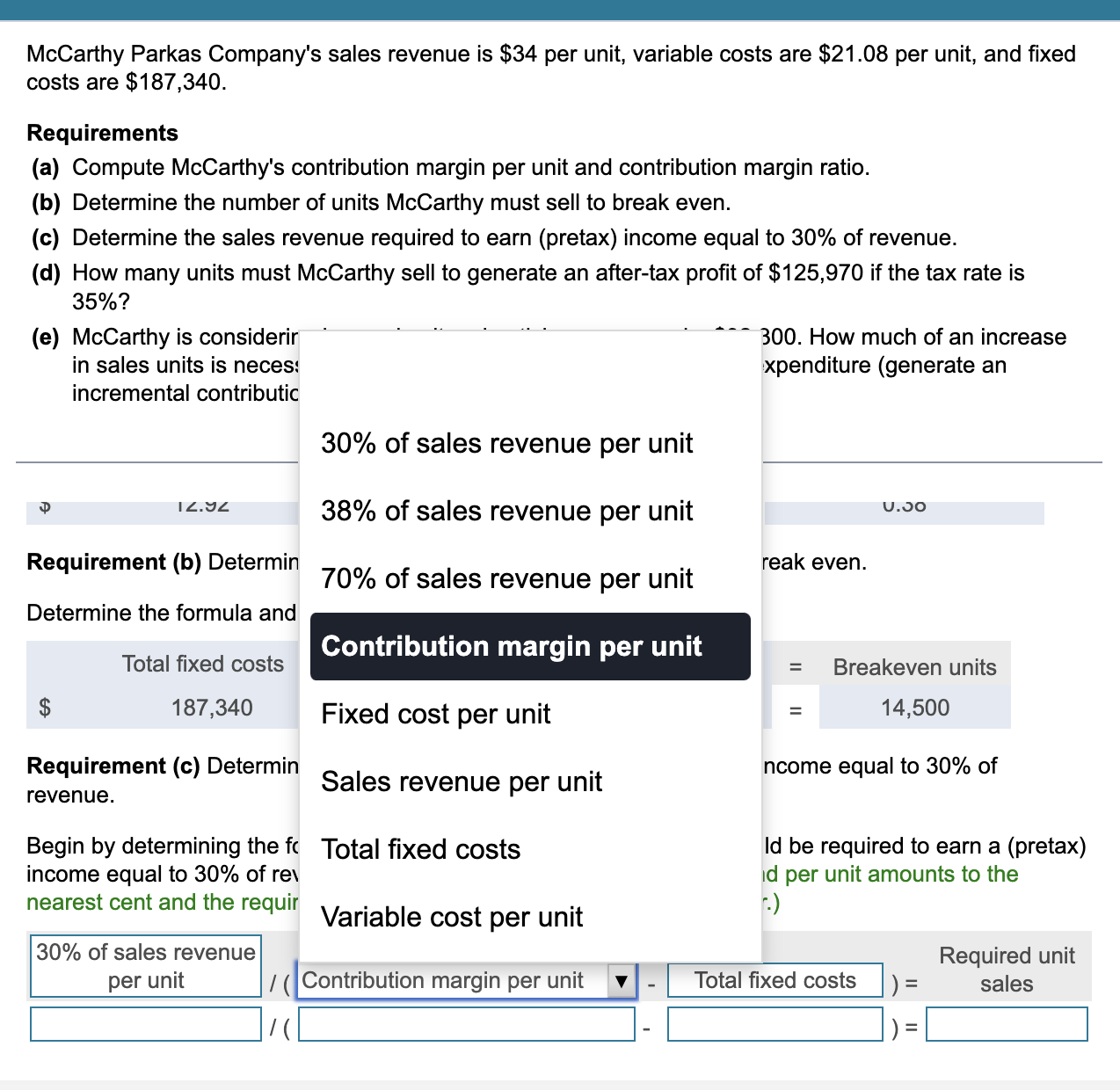 to break even per year? (c) Explain why the total number of