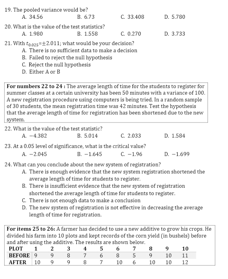 time. C. At 95% condence interval includes the hypothesized value of the