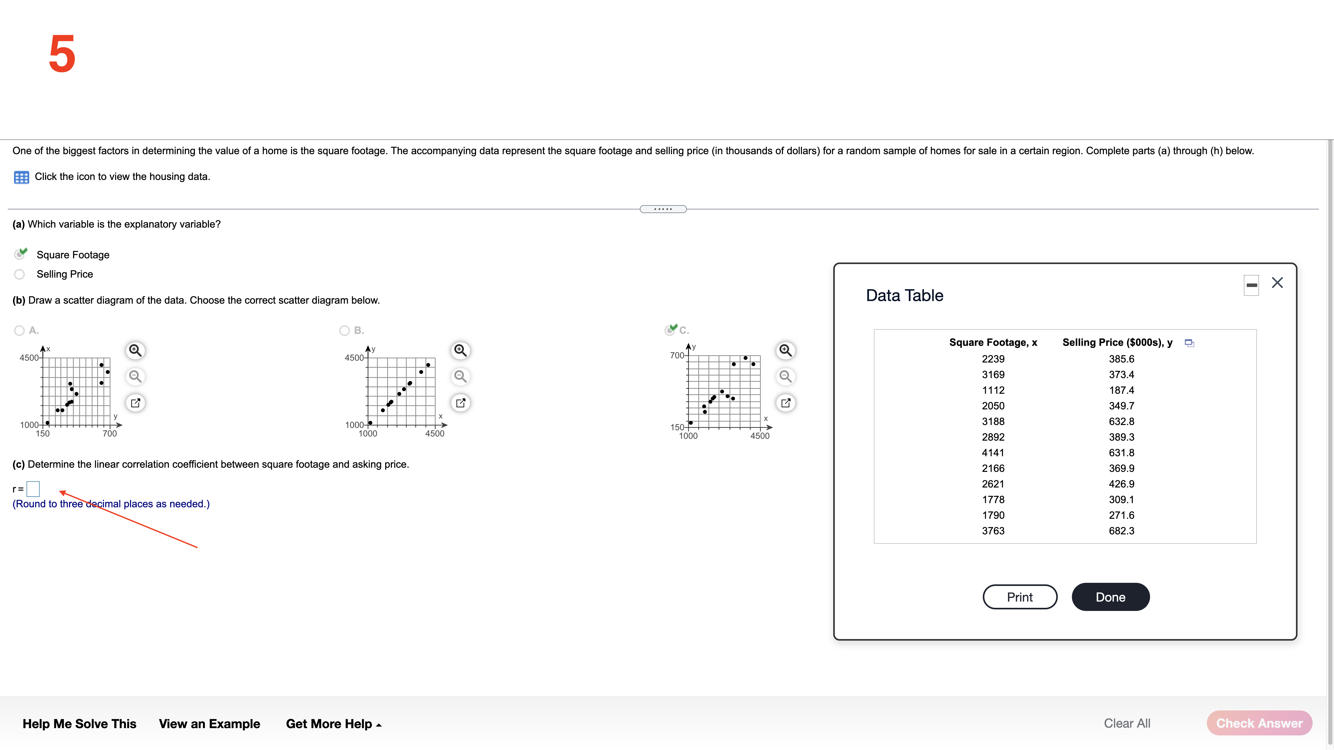 x B 7 13 (a) By hand. drew a scatter diagram lreating