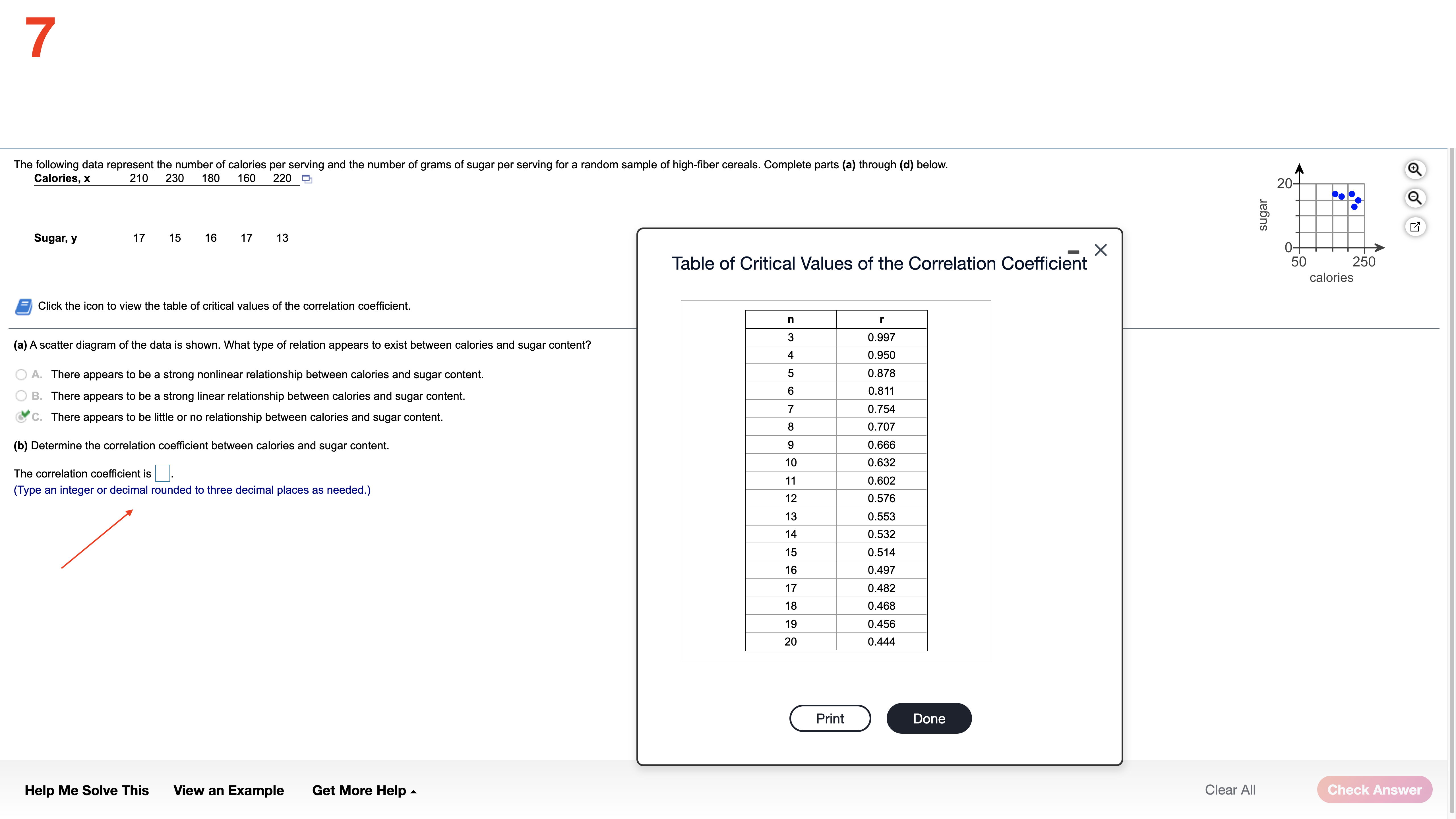 By hand, draw a scatter diagram treating x as the explanatory variable
